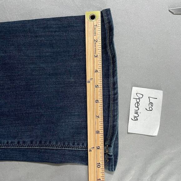 Express Size 10 Dark Wash Stretch Denim Jeans Western Slim Flare Mid Rise 2000s - Picture 12 of 12